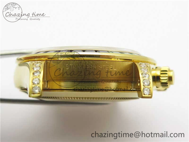 Fashionable Daytona 116598 Wrapped YG Case and Bracelet WWF 1:1 Best Edition YG Dial Real Diamond Markers On YG Bracelet SA 2594