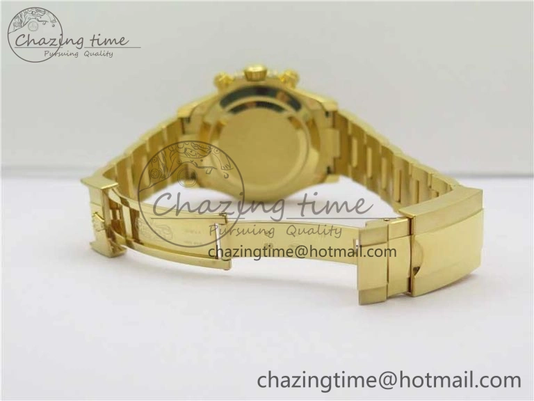 Fashionable Daytona 116598 Wrapped YG Case and Bracelet WWF 1:1 Best Edition YG Dial Real Diamond Markers On YG Bracelet SA 2594