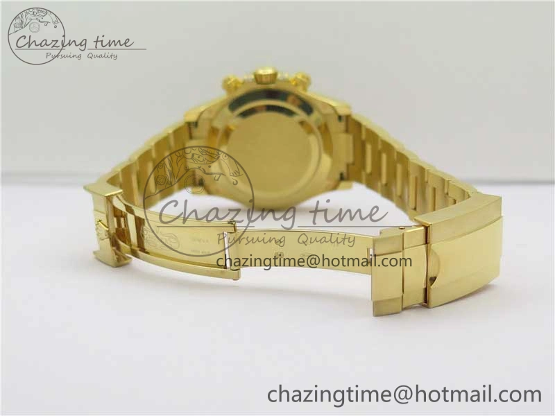 Fashionable Daytona 116598 Wrapped YG Case and Bracelet WWF 1:1 Best Edition YG Dial Real Diamond Markers On YG Bracelet SA 2594