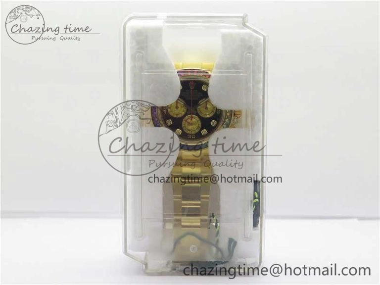 Fashionable Daytona 116598 Wrapped YG Case and Bracelet WWF 1:1 Best Edition YG Dial Real Diamond Markers On YG Bracelet SA 2594