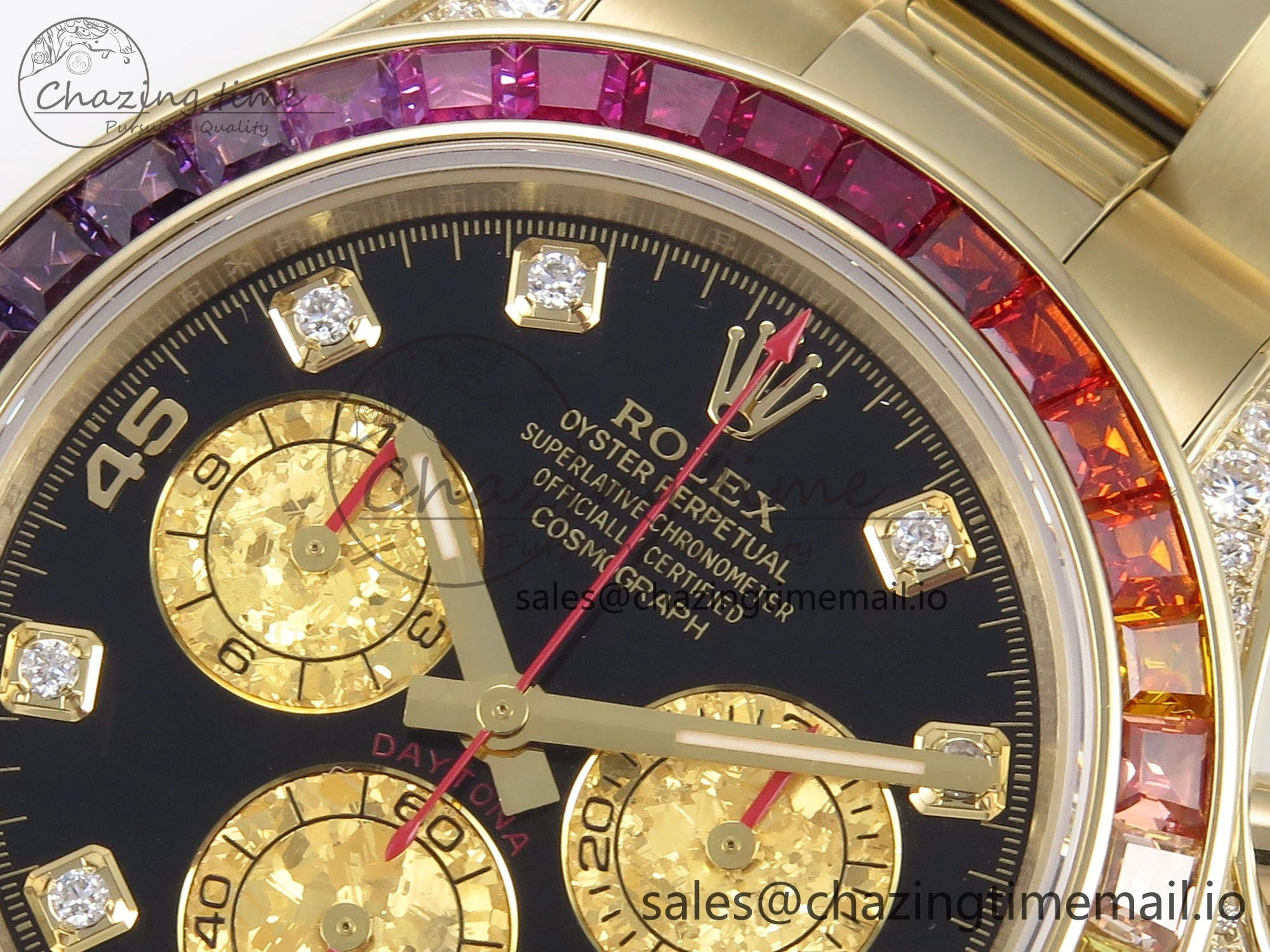 Daytona 116598RBOW Rainbow ZF 1:1 Best Edition Black Diamonds Dial on YG Bracelet SH Affordable 1119