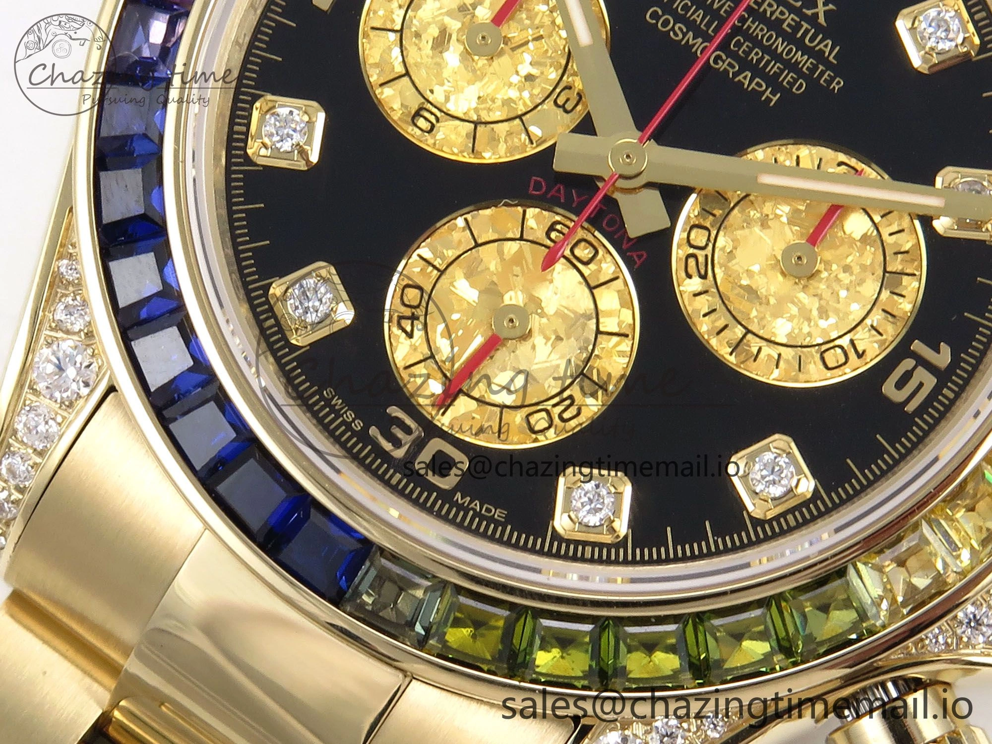 Daytona 116598RBOW Rainbow ZF 1:1 Best Edition Black Diamonds Dial on YG Bracelet SH Affordable 1119