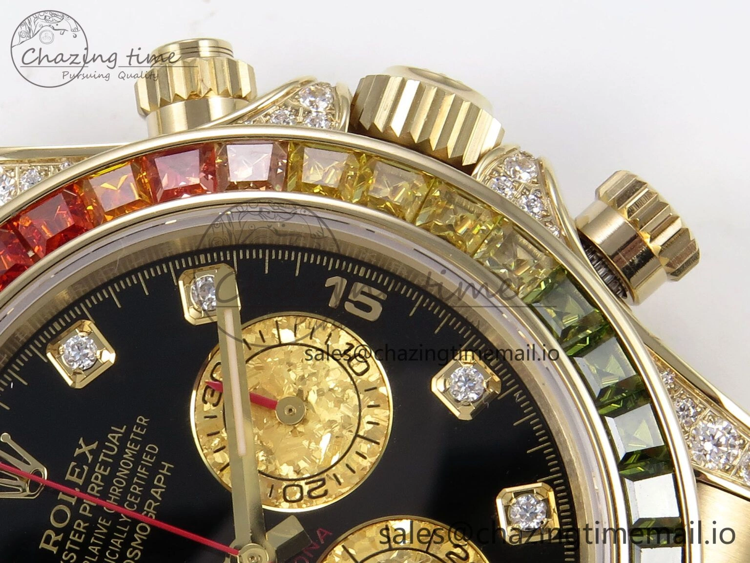 Daytona 116598RBOW Rainbow ZF 1:1 Best Edition Black Diamonds Dial on YG Bracelet SH Affordable 1119
