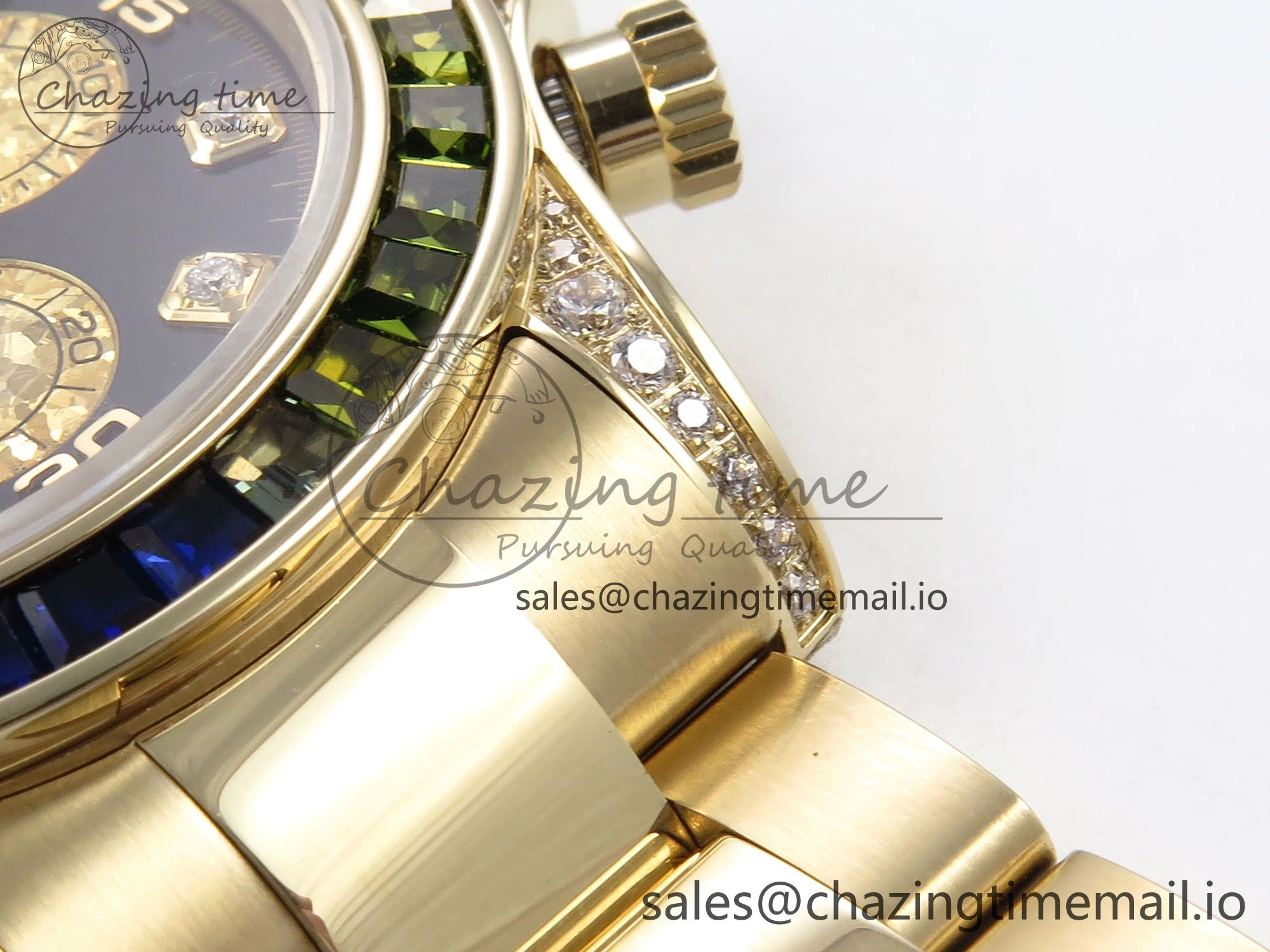 Daytona 116598RBOW Rainbow ZF 1:1 Best Edition Black Diamonds Dial on YG Bracelet SH Affordable 1119