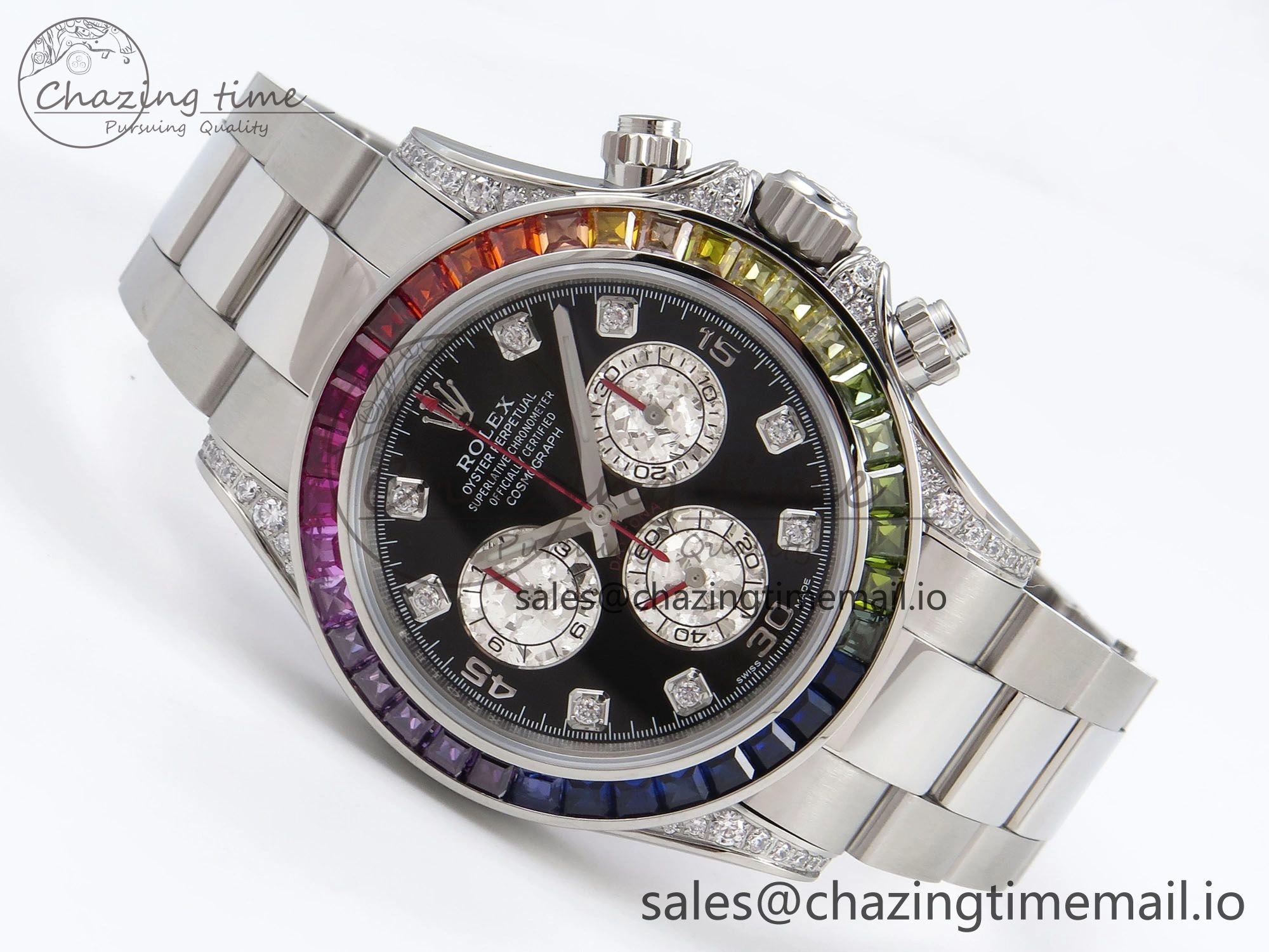 Cozy Daytona 116599RBOW Rainbow ZF 1:1 Best Edition Black Diamonds Dial on SS Bracelet SH 1118