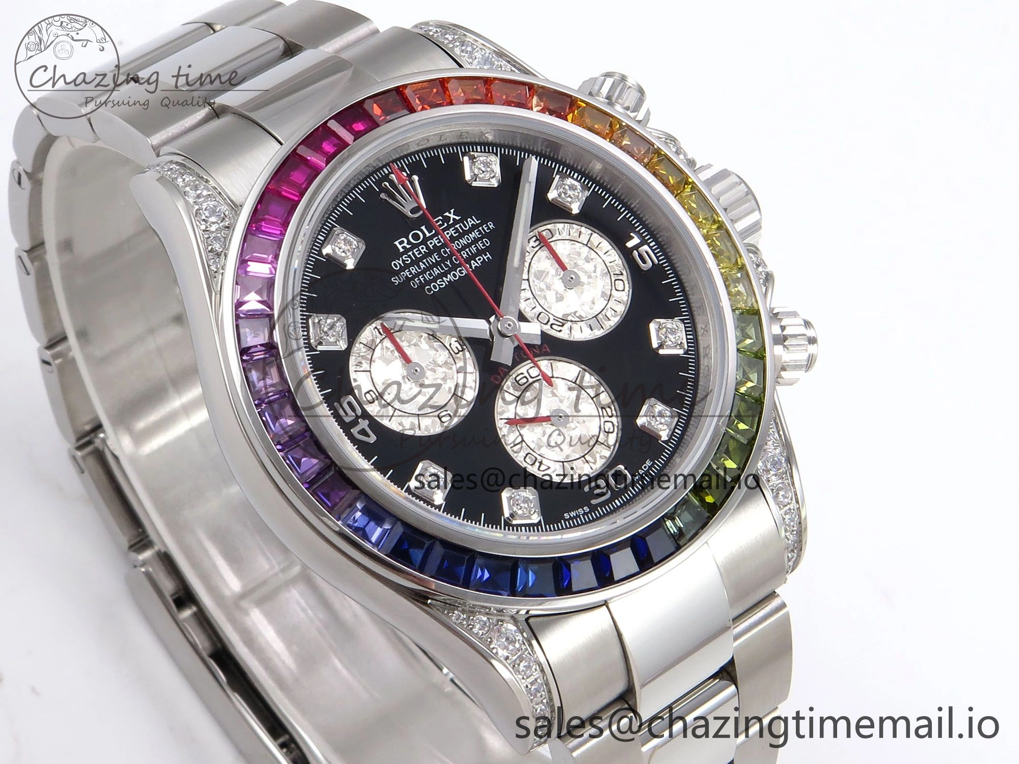 Cozy Daytona 116599RBOW Rainbow ZF 1:1 Best Edition Black Diamonds Dial on SS Bracelet SH 1118