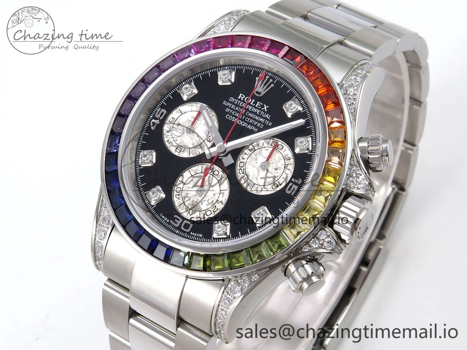 Cozy Daytona 116599RBOW Rainbow ZF 1:1 Best Edition Black Diamonds Dial on SS Bracelet SH 1118