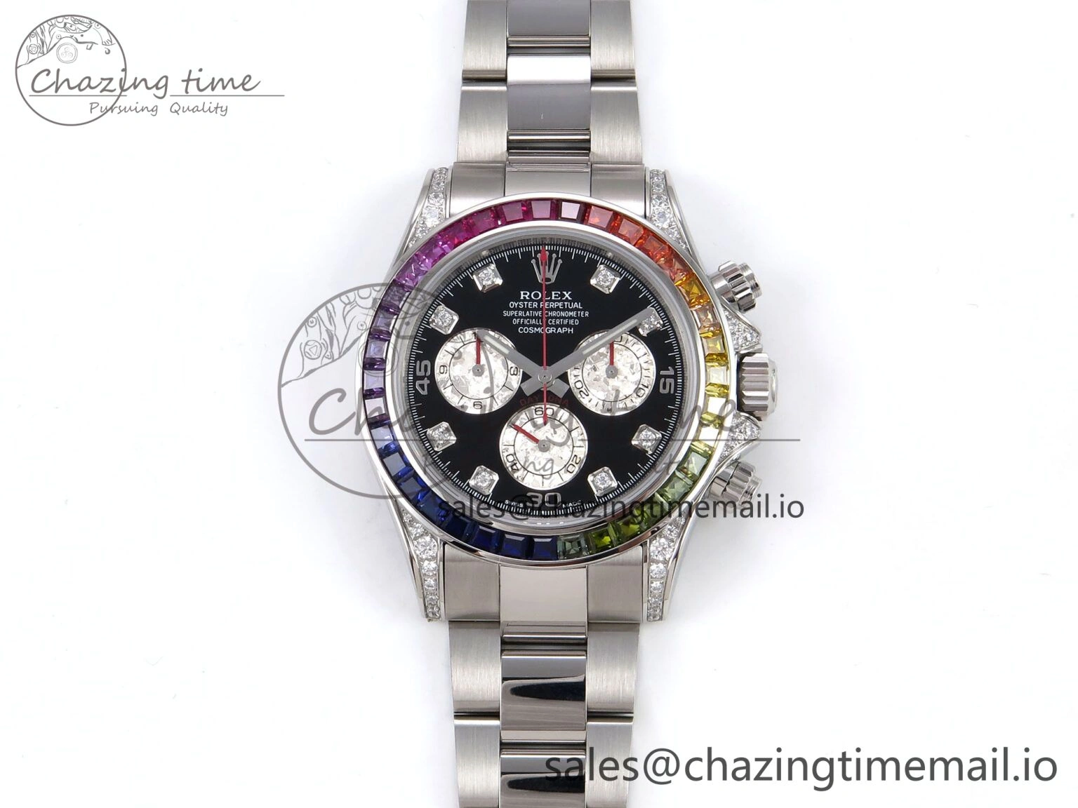 Cozy Daytona 116599RBOW Rainbow ZF 1:1 Best Edition Black Diamonds Dial on SS Bracelet SH 1118