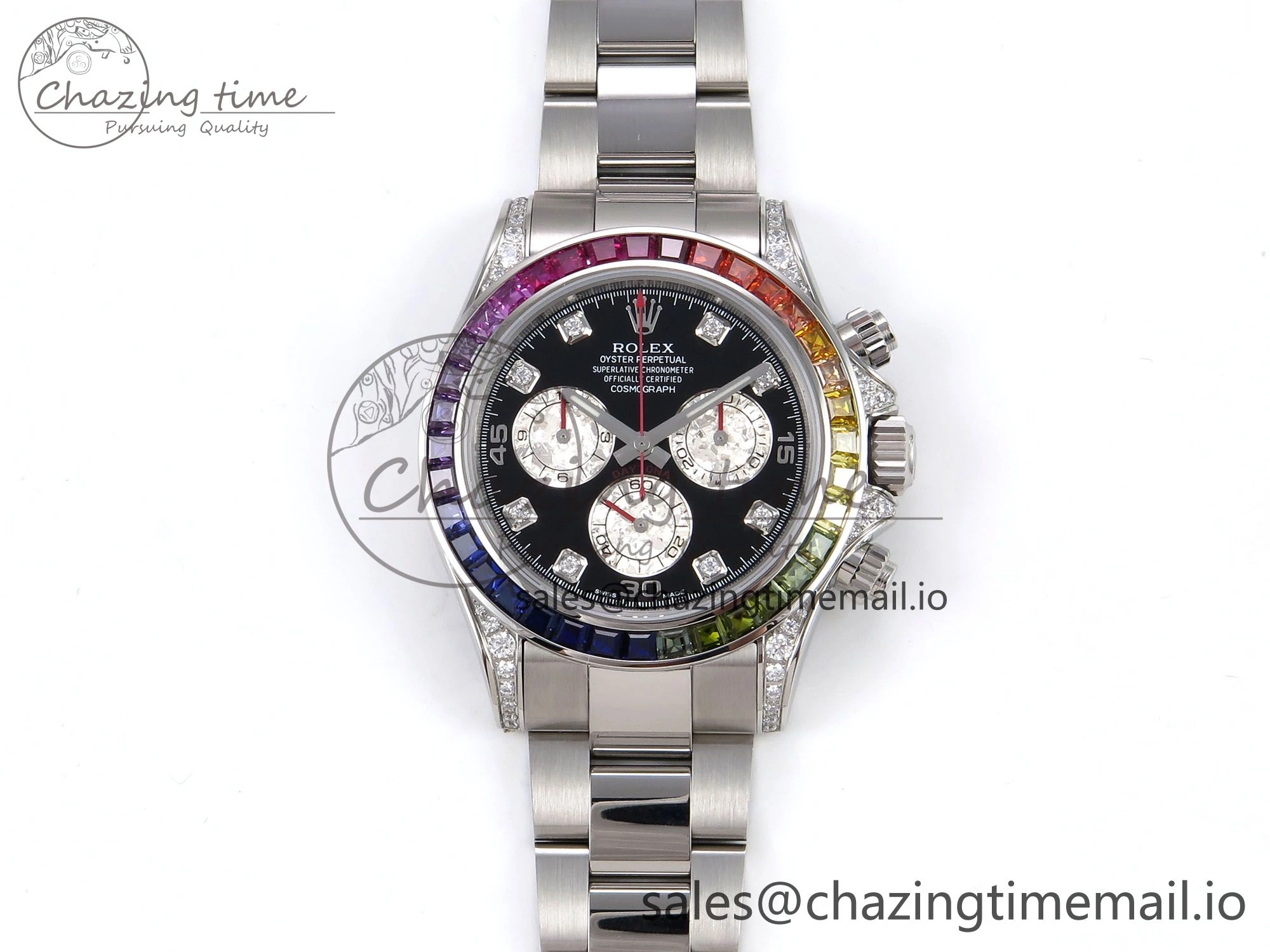 Cozy Daytona 116599RBOW Rainbow ZF 1:1 Best Edition Black Diamonds Dial on SS Bracelet SH 1118