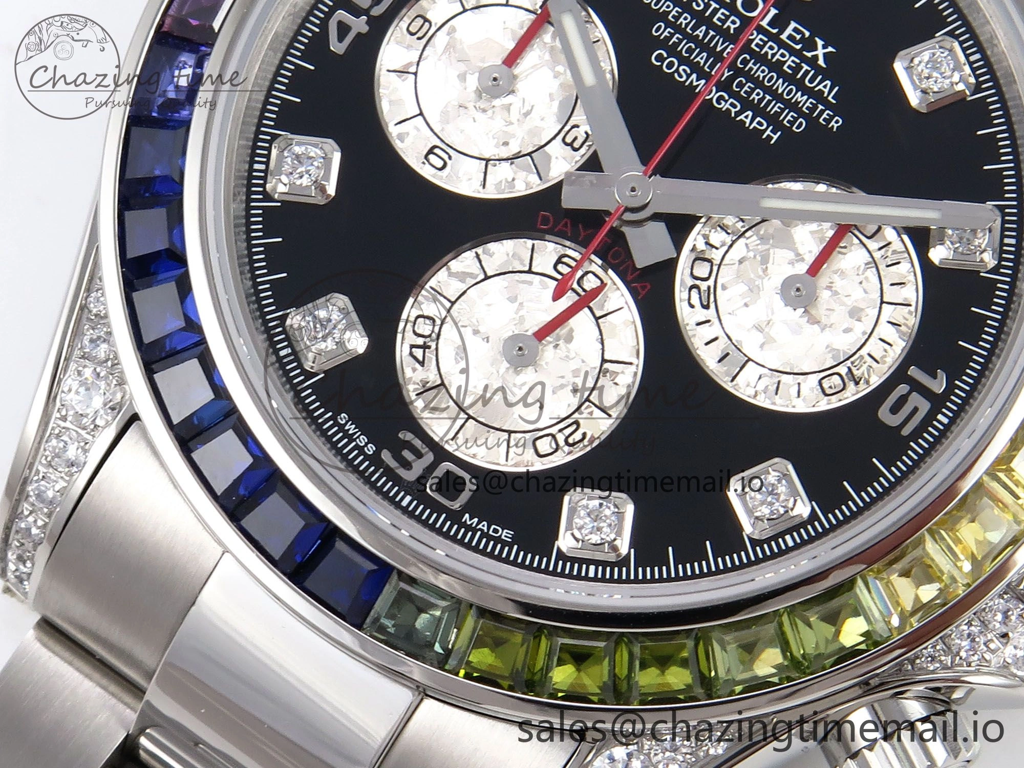 Cozy Daytona 116599RBOW Rainbow ZF 1:1 Best Edition Black Diamonds Dial on SS Bracelet SH 1118