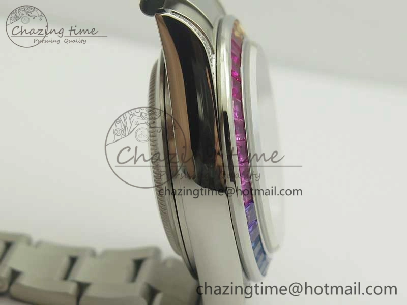 UrbanChic Daytona 116599RBOW SS Rainbow Crystal BLF Best Edition Black Dial on SS Bracelet A 3354