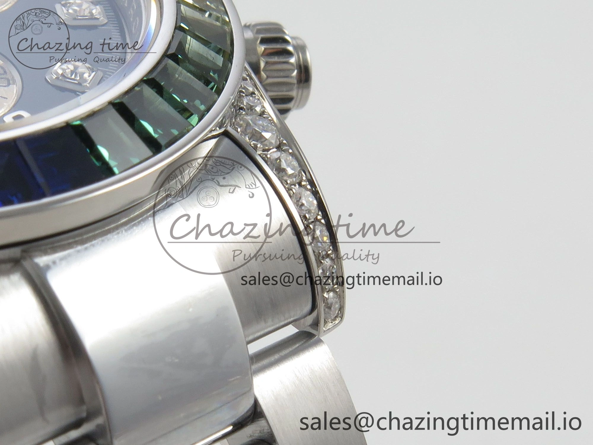 Lightweight Daytona 116599rbow 3CF 1:1 Best Edition Rainbow Diamonds Bezel Black Diamonds Dial on SS Bracelet SH4130 V2(Mod Version) 138