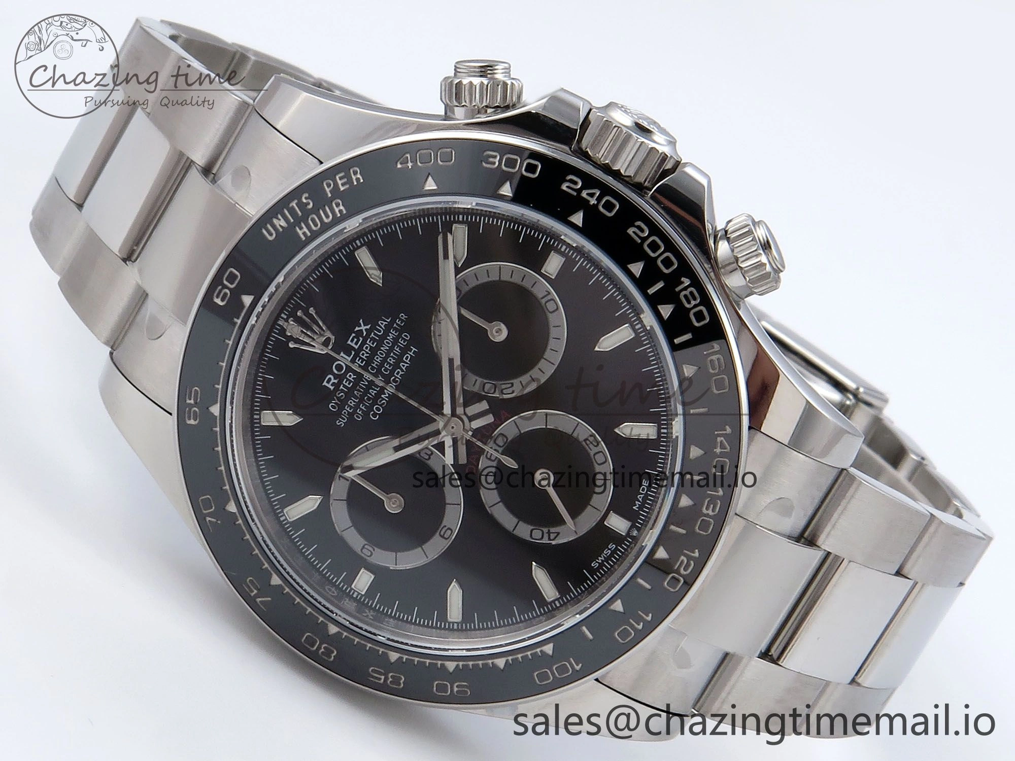 Daytona 126500 QF+ 1:1 Best Edition 904L Steel Black Dial on SS Bracelet SH Effortless 863