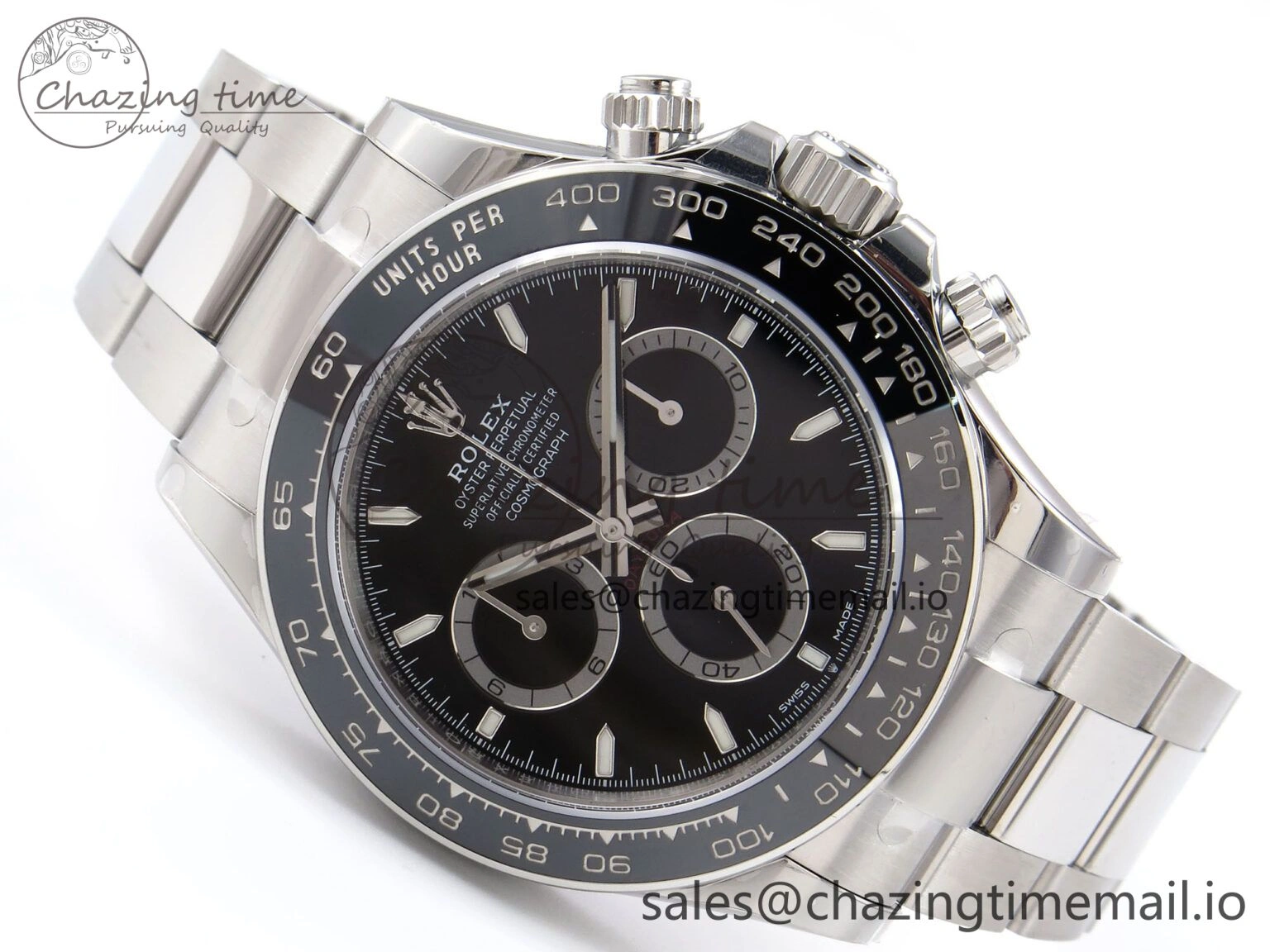 Unique Daytona 126500 ZF 1:1 Best Edition 904L Steel Black Dial on SS Braclet SH 1071