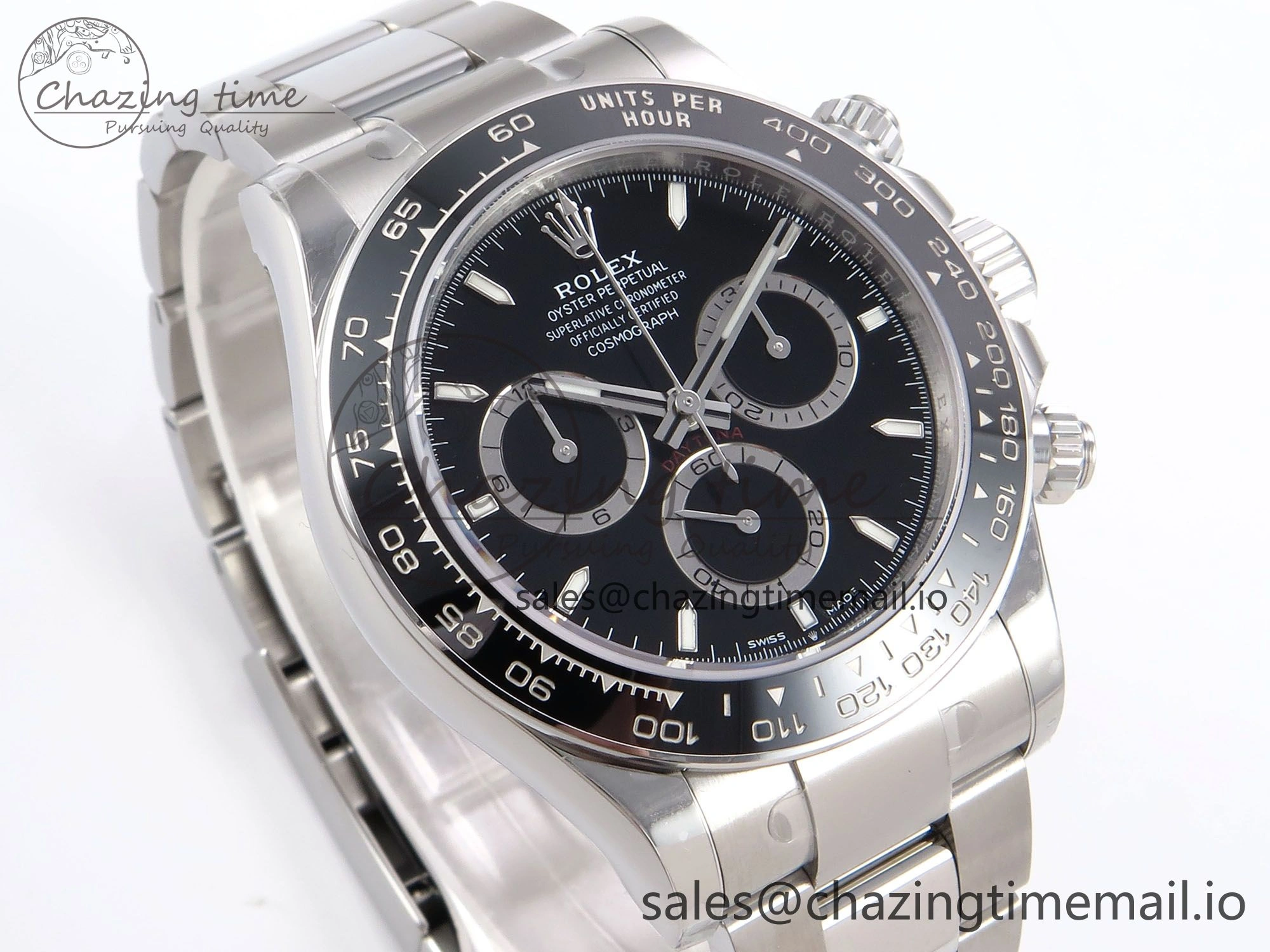 Unique Daytona 126500 ZF 1:1 Best Edition 904L Steel Black Dial on SS Braclet SH 1071