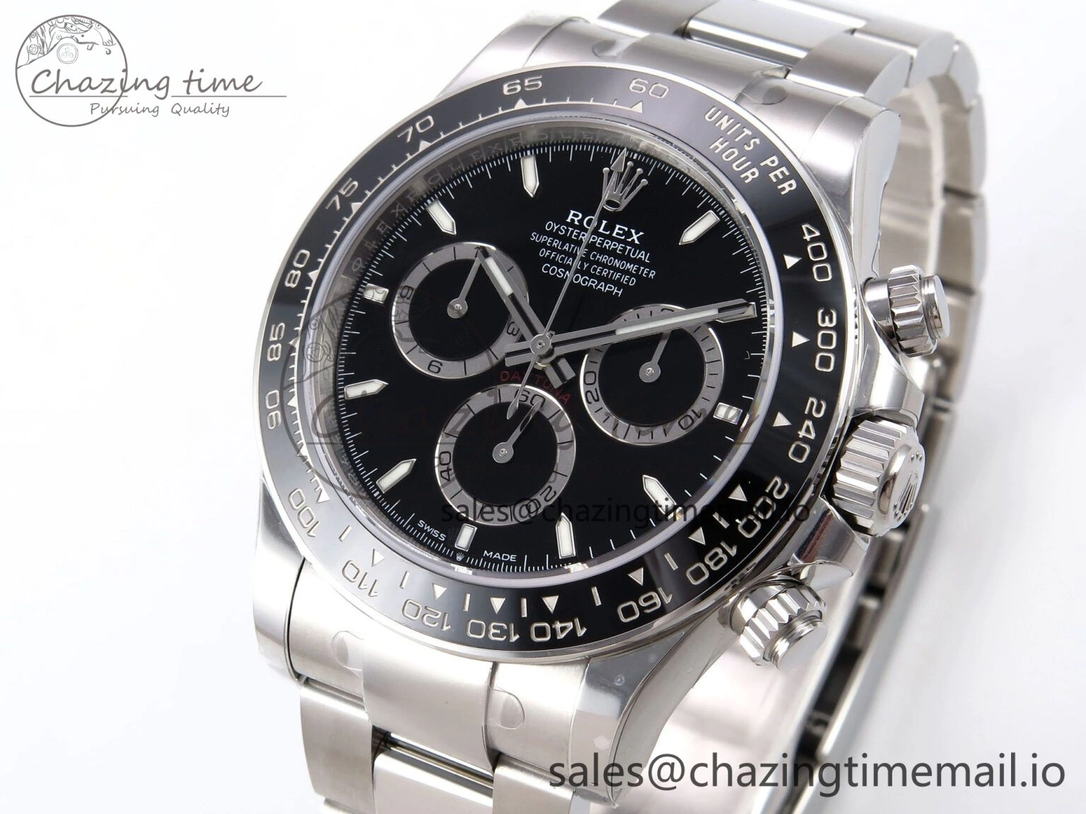 Unique Daytona 126500 ZF 1:1 Best Edition 904L Steel Black Dial on SS Braclet SH 1071