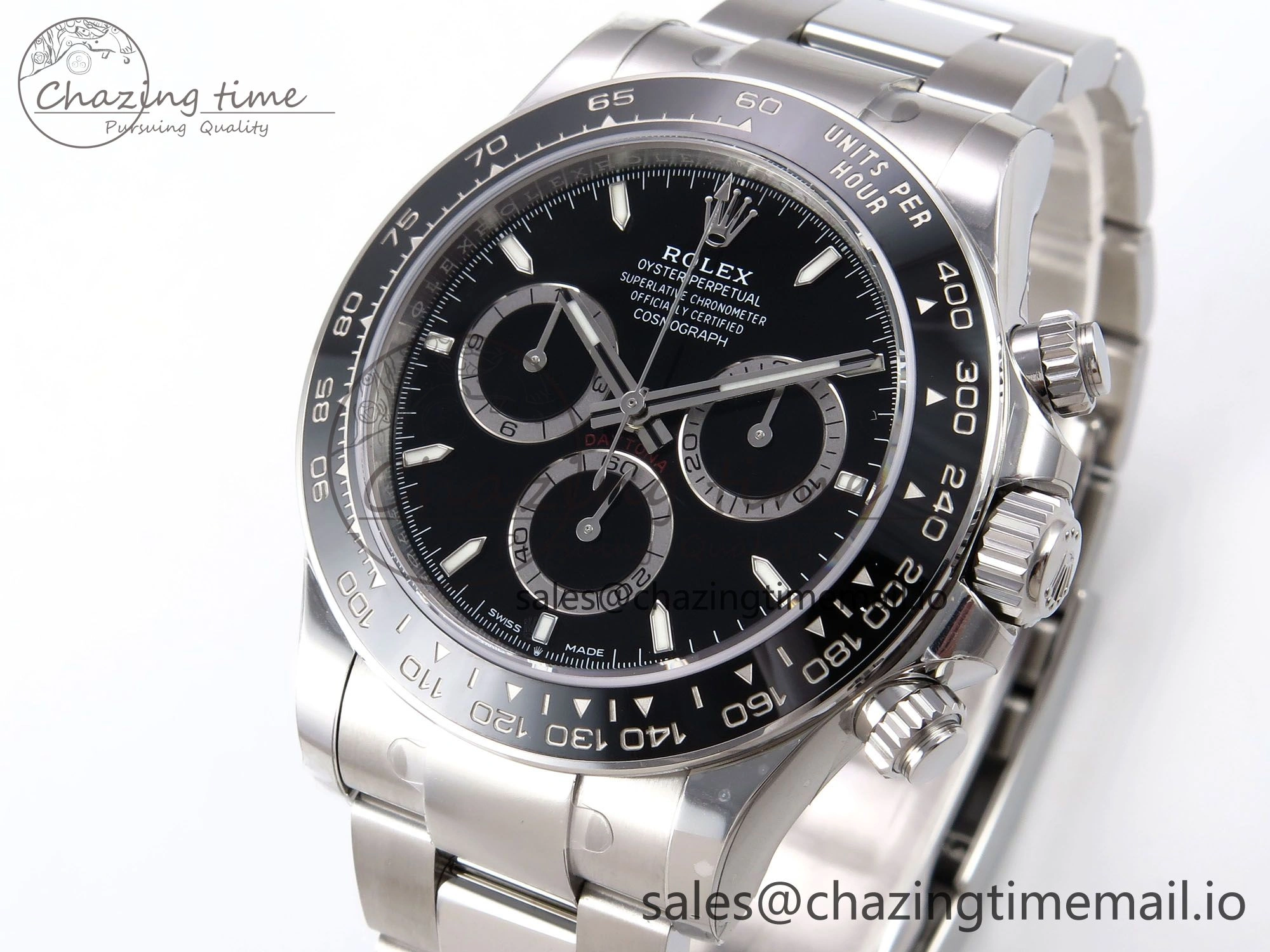 Unique Daytona 126500 ZF 1:1 Best Edition 904L Steel Black Dial on SS Braclet SH 1071