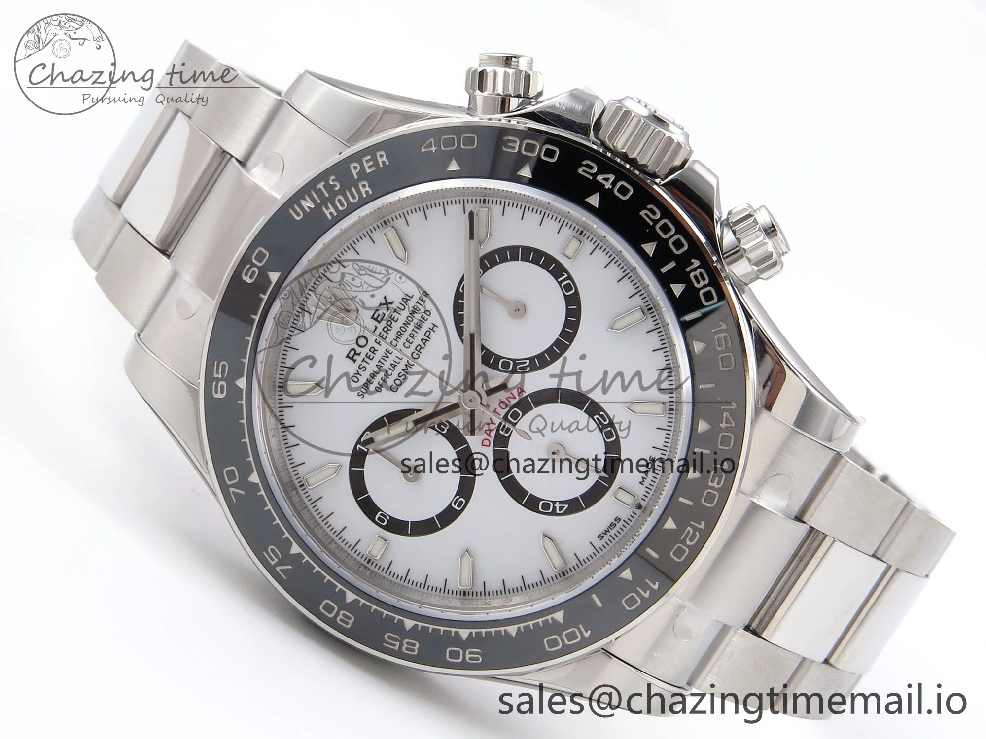BestValue Daytona 126500 ZF 1:1 Best Edition 904L Steel White Dial on SS Braclet SH 1072