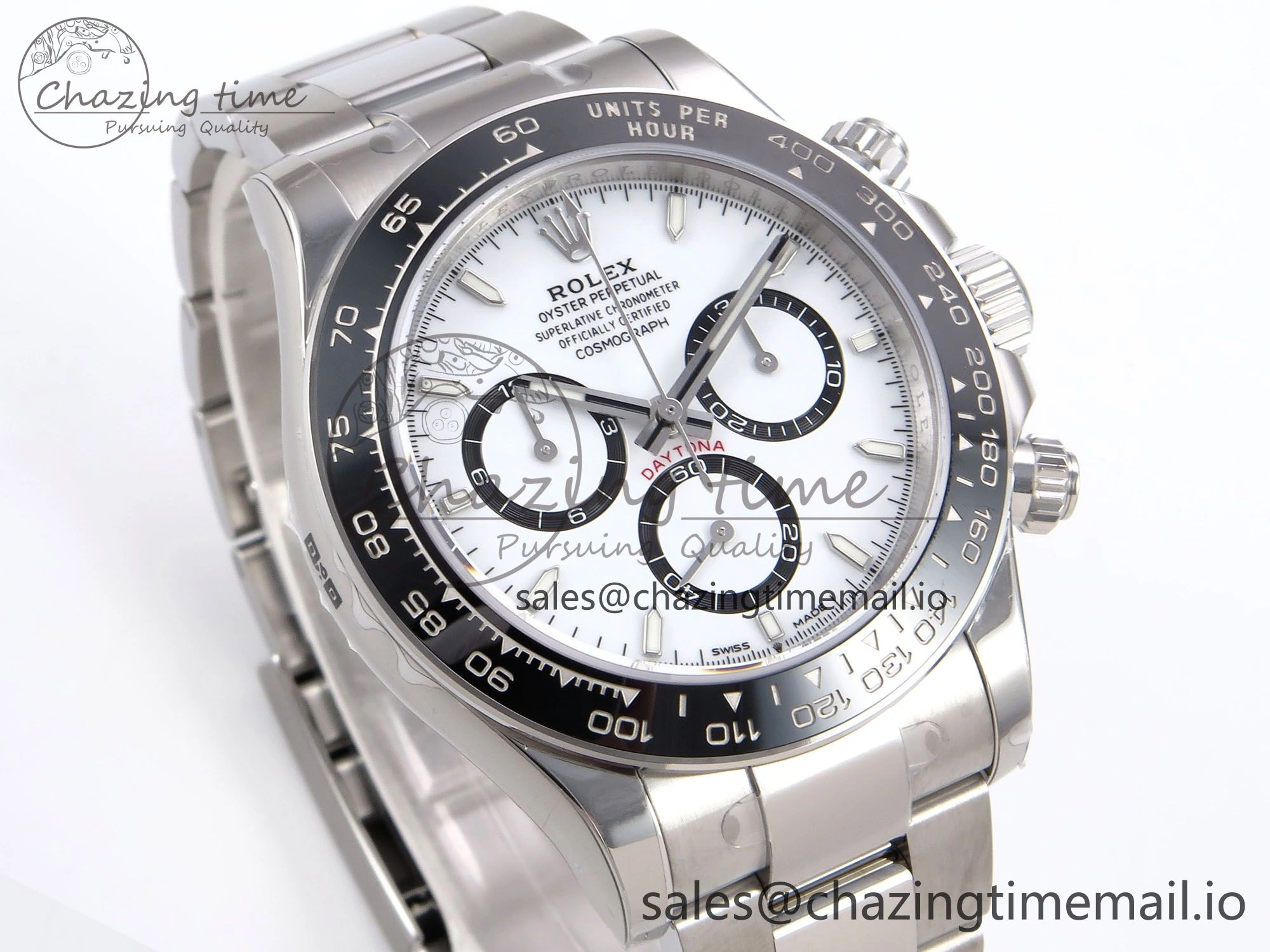 BestValue Daytona 126500 ZF 1:1 Best Edition 904L Steel White Dial on SS Braclet SH 1072