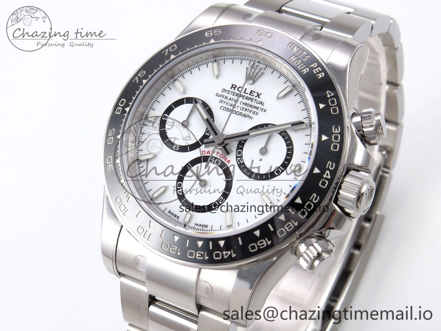 BestValue Daytona 126500 ZF 1:1 Best Edition 904L Steel White Dial on SS Braclet SH 1072