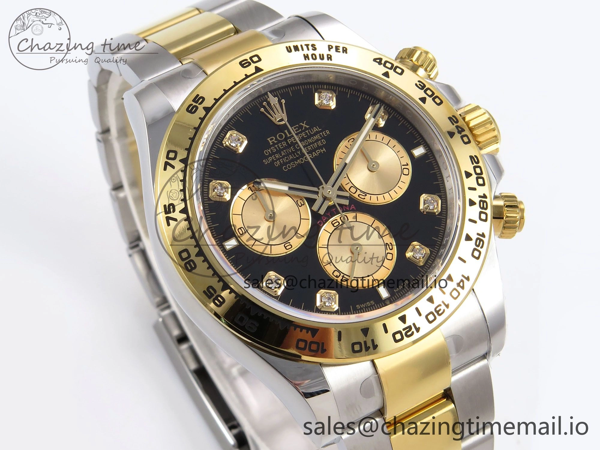 Efficient Daytona 126503 APSF 1:1 Best Edition YG Black Diamonds Dial on YG SS Bracelet SH 1024