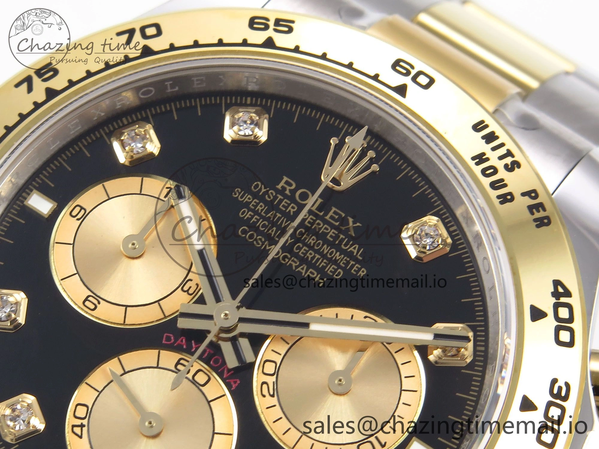 Efficient Daytona 126503 APSF 1:1 Best Edition YG Black Diamonds Dial on YG SS Bracelet SH 1024