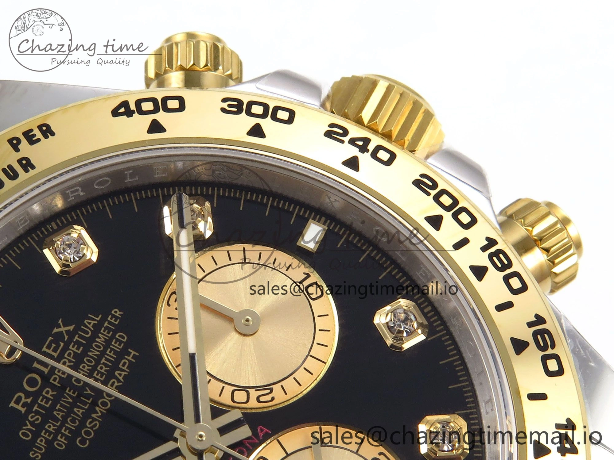 Efficient Daytona 126503 APSF 1:1 Best Edition YG Black Diamonds Dial on YG SS Bracelet SH 1024