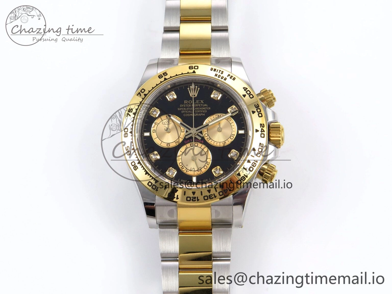 Efficient Daytona 126503 APSF 1:1 Best Edition YG Black Diamonds Dial on YG SS Bracelet SH 1024