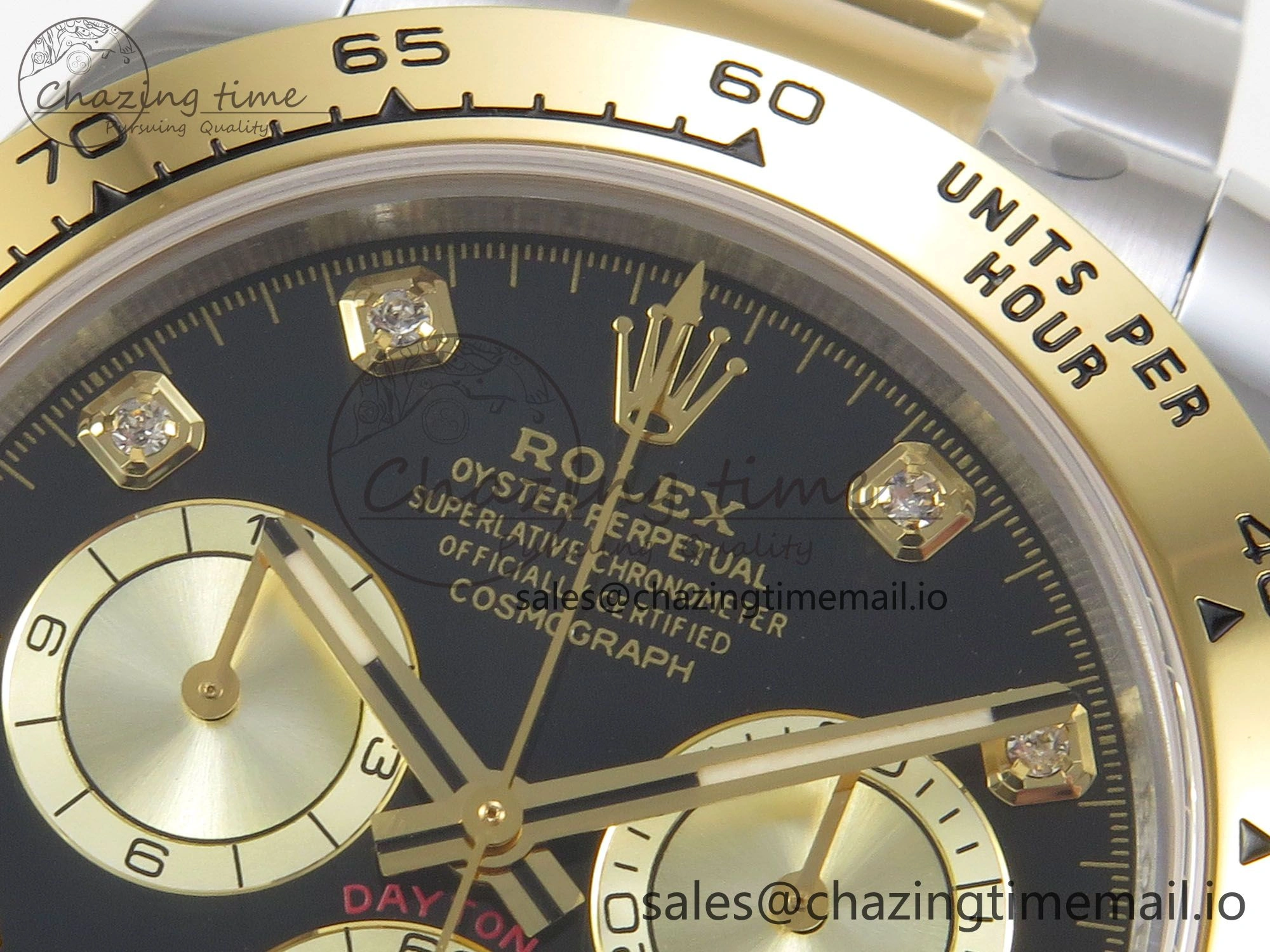 Daytona 126503 Clean 1:1 Best Edition 904L Black YG Diamond Dial on SS YG Bracelet Super Clone DD Popular 241
