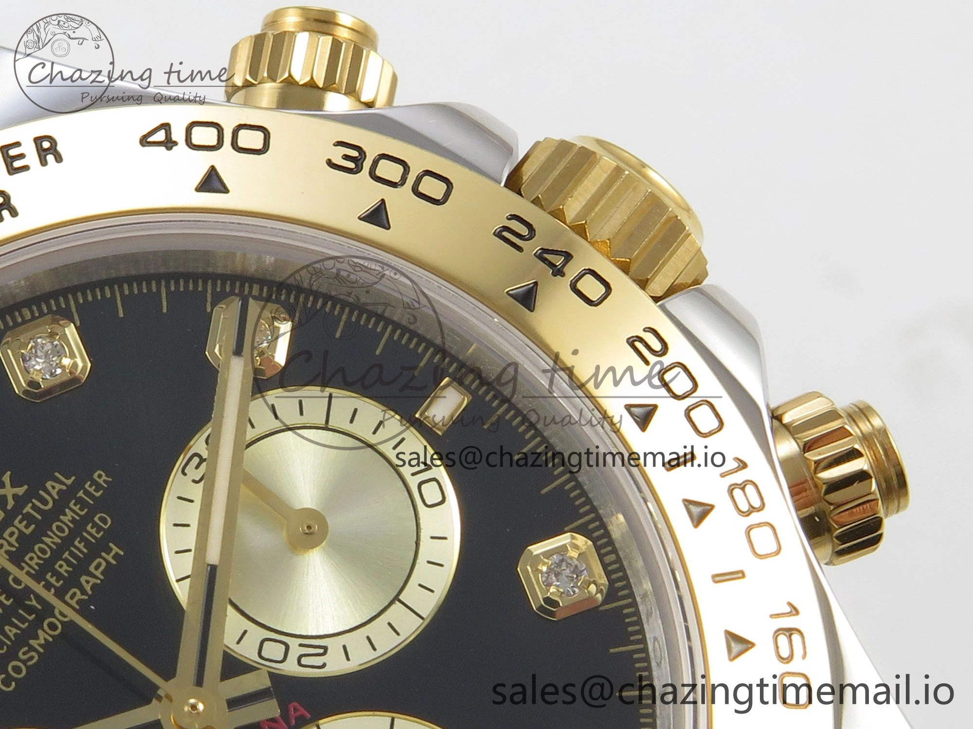 Daytona 126503 Clean 1:1 Best Edition 904L Black YG Diamond Dial on SS YG Bracelet Super Clone DD Popular 241