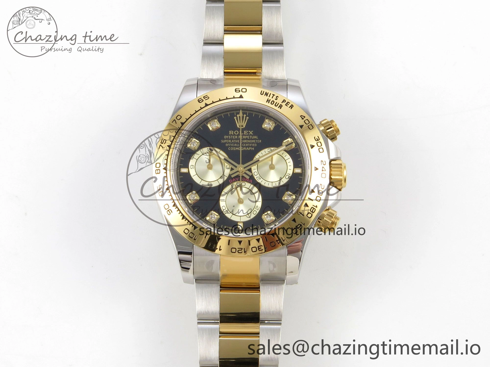 Daytona 126503 Clean 1:1 Best Edition 904L Black YG Diamond Dial on SS YG Bracelet Super Clone DD Popular 241