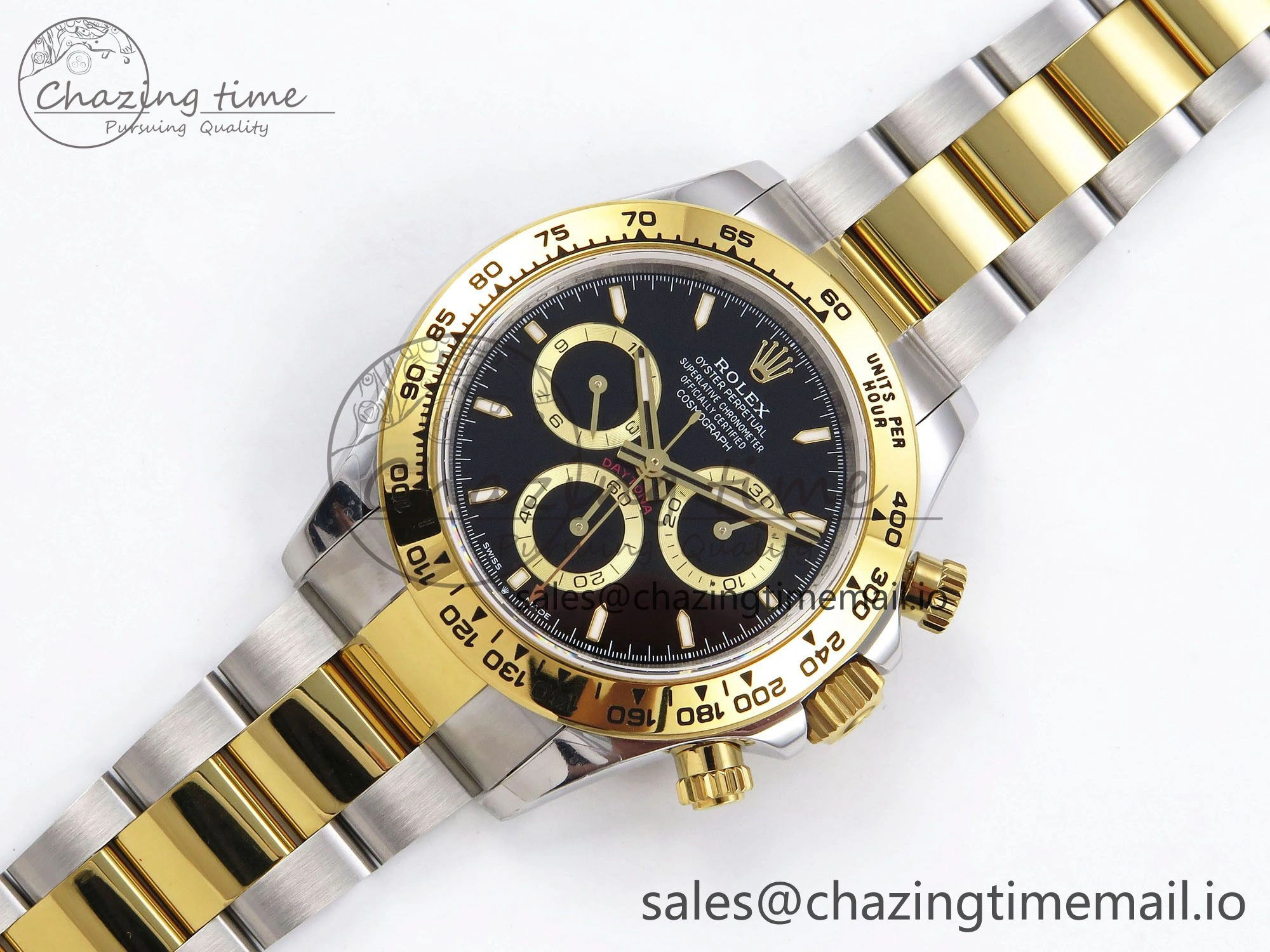 SunProtective Daytona 126503 QF 1:1 Best Edition Black Dial on SS YG Braclet SH4131 V 1273