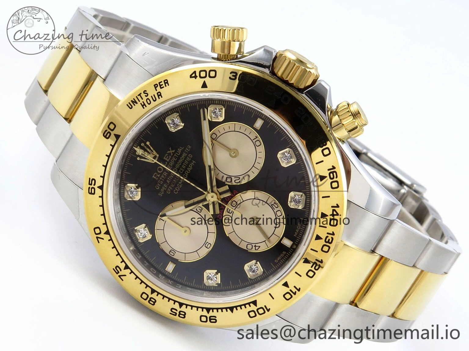 Daytona 126503 QF 1:1 Best Edition Black YG Dial on SS YG Braclet SH4131 V Original 719