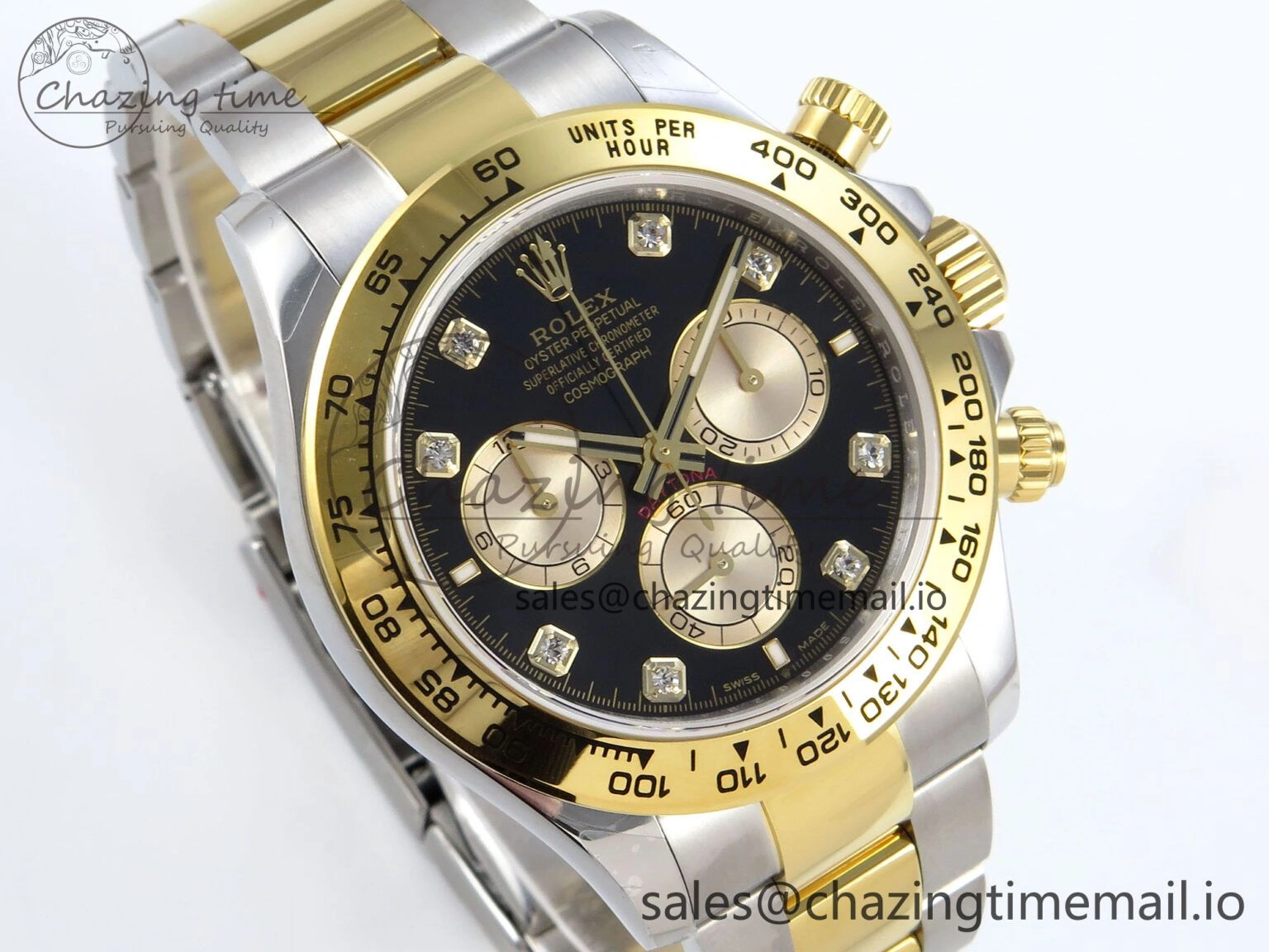 Daytona 126503 QF 1:1 Best Edition Black YG Dial on SS YG Braclet SH4131 V Original 719