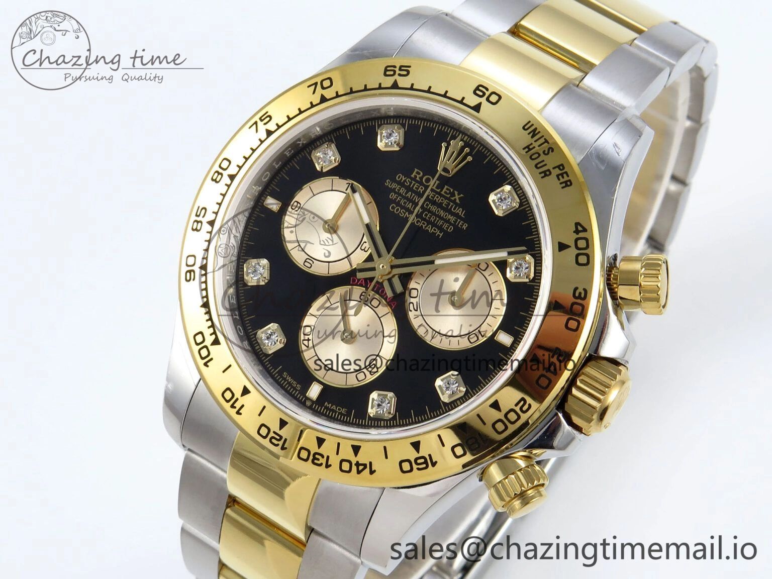 Daytona 126503 QF 1:1 Best Edition Black YG Dial on SS YG Braclet SH4131 V Original 719
