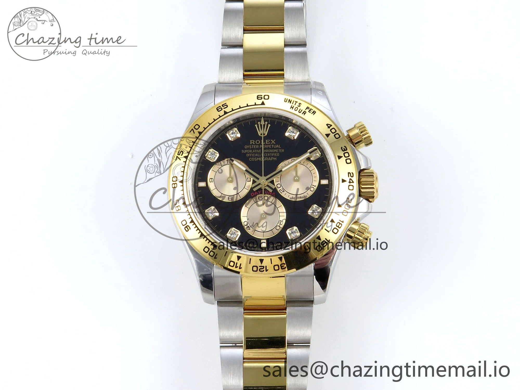 Daytona 126503 QF 1:1 Best Edition Black YG Dial on SS YG Braclet SH4131 V Original 719