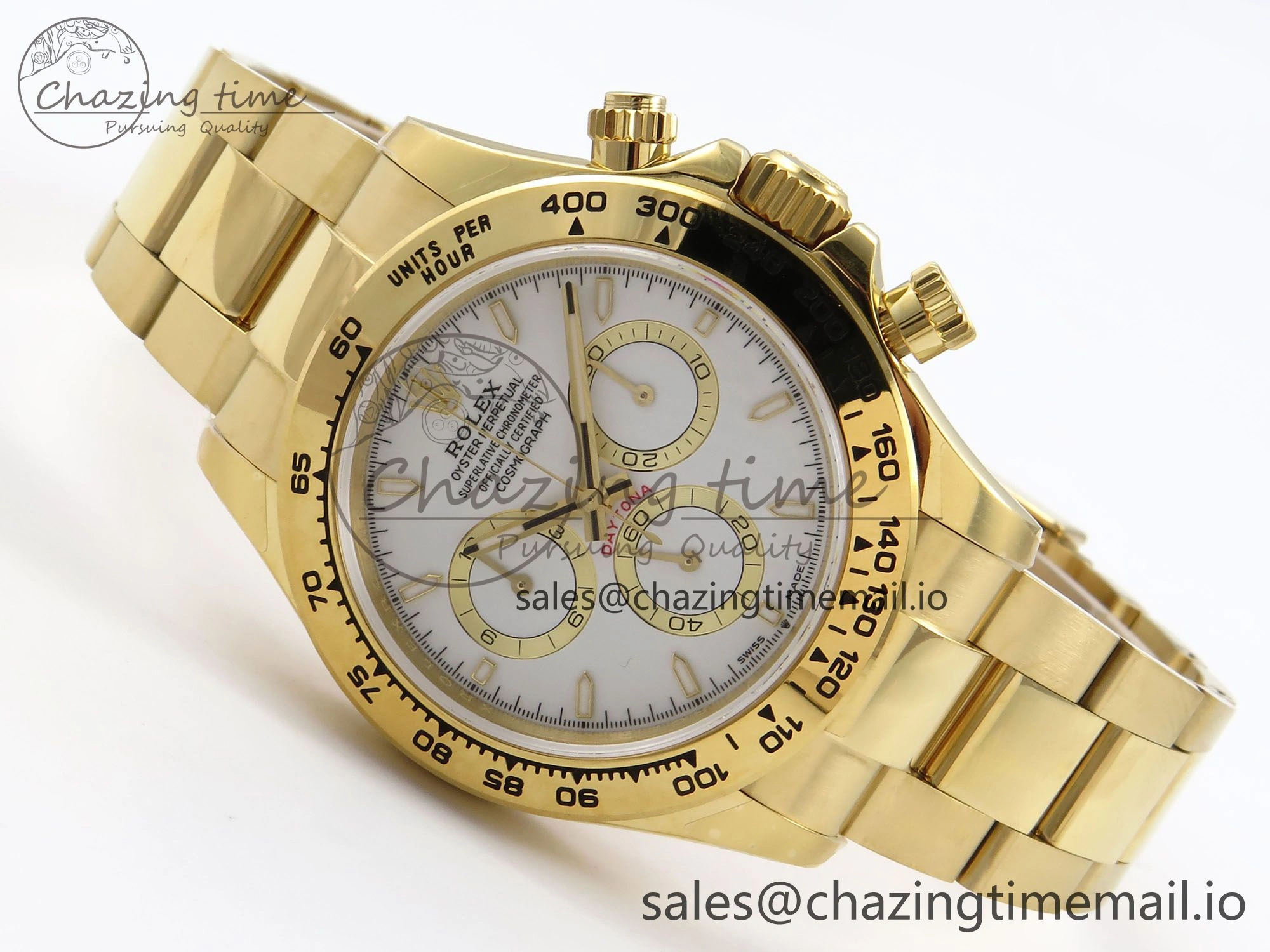 WrinkleFree Daytona 126503 QF 1:1 Best Edition White Dial on YG Bracelet SH4131 V6 (Gain Weight） 1086