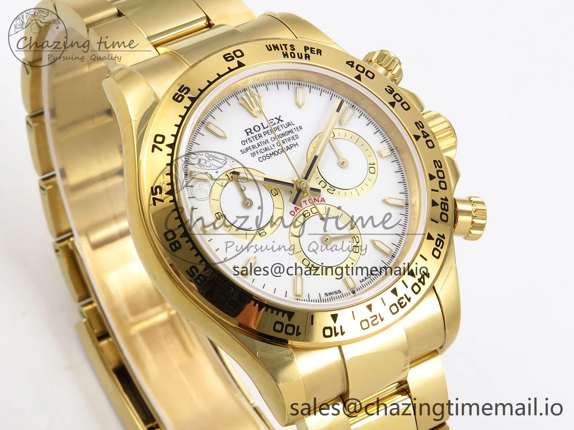 WrinkleFree Daytona 126503 QF 1:1 Best Edition White Dial on YG Bracelet SH4131 V6 (Gain Weight） 1086