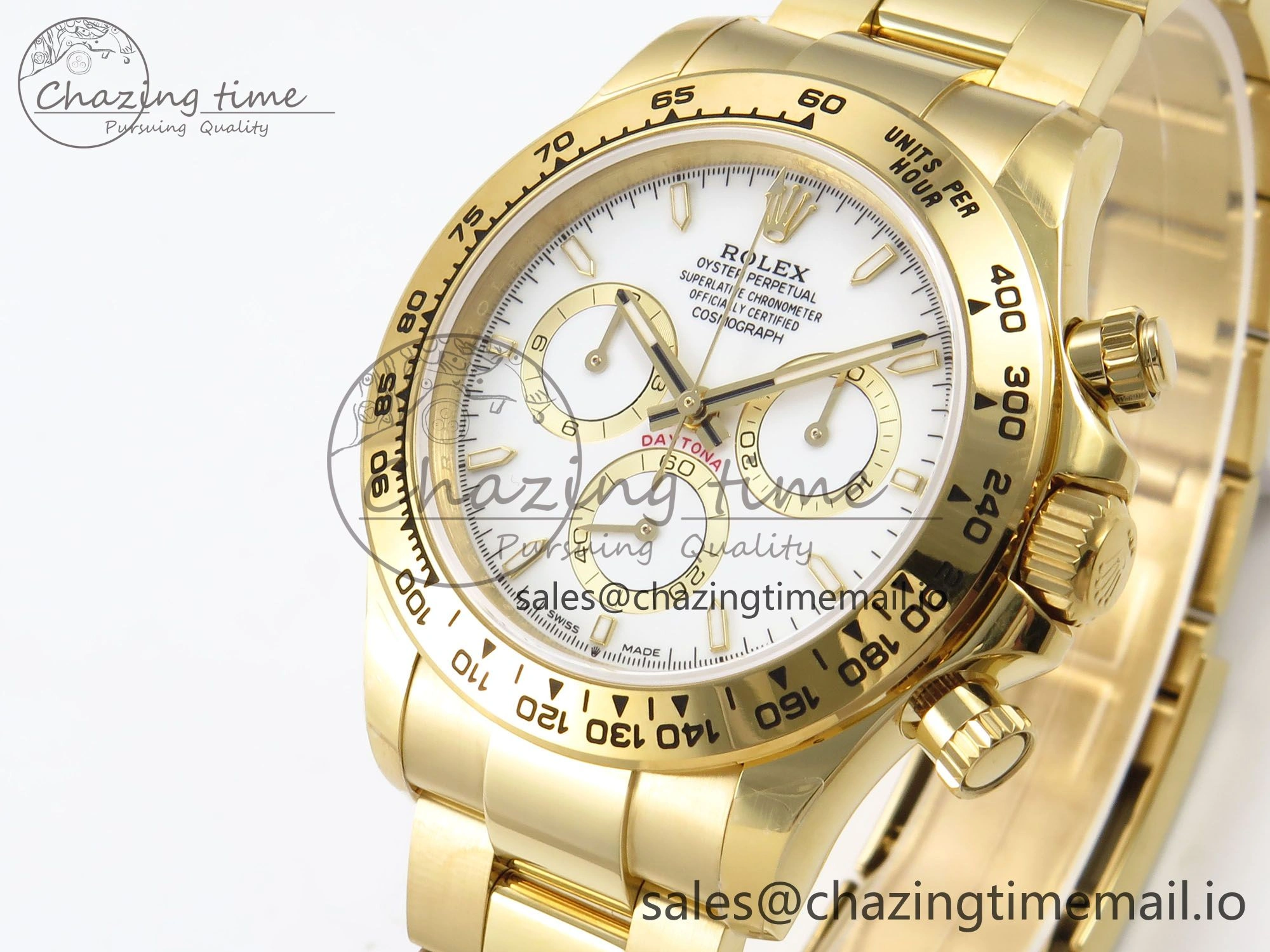WrinkleFree Daytona 126503 QF 1:1 Best Edition White Dial on YG Bracelet SH4131 V6 (Gain Weight） 1086