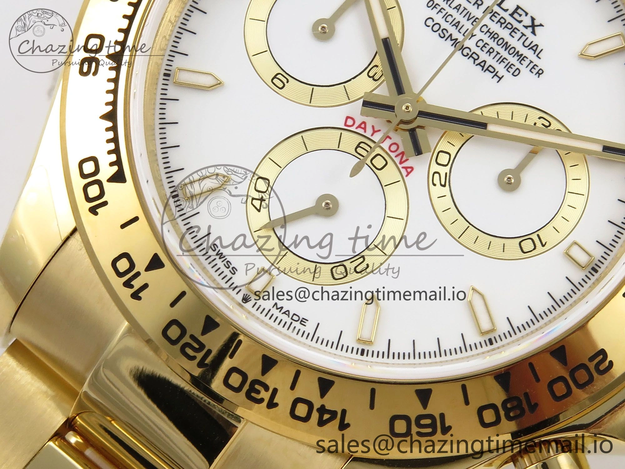 WrinkleFree Daytona 126503 QF 1:1 Best Edition White Dial on YG Bracelet SH4131 V6 (Gain Weight） 1086