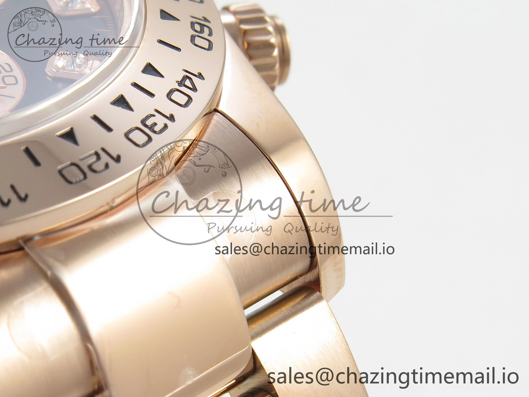 EasyCare Daytona 126505 1:1 Best Edition Clean RG Black Diamonds Dial on RG Bracelet Super Clone DD 249