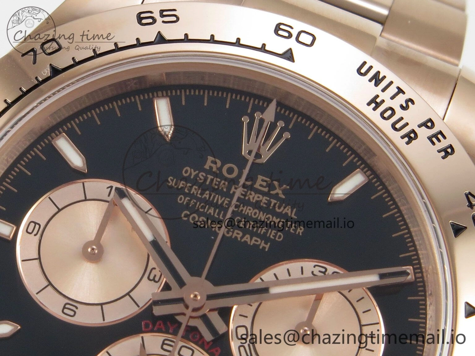 RelaxedFit Daytona 126505 1:1 Best Edition Clean RG Black Stick Dial on RG Bracelet Super Clone DD 251