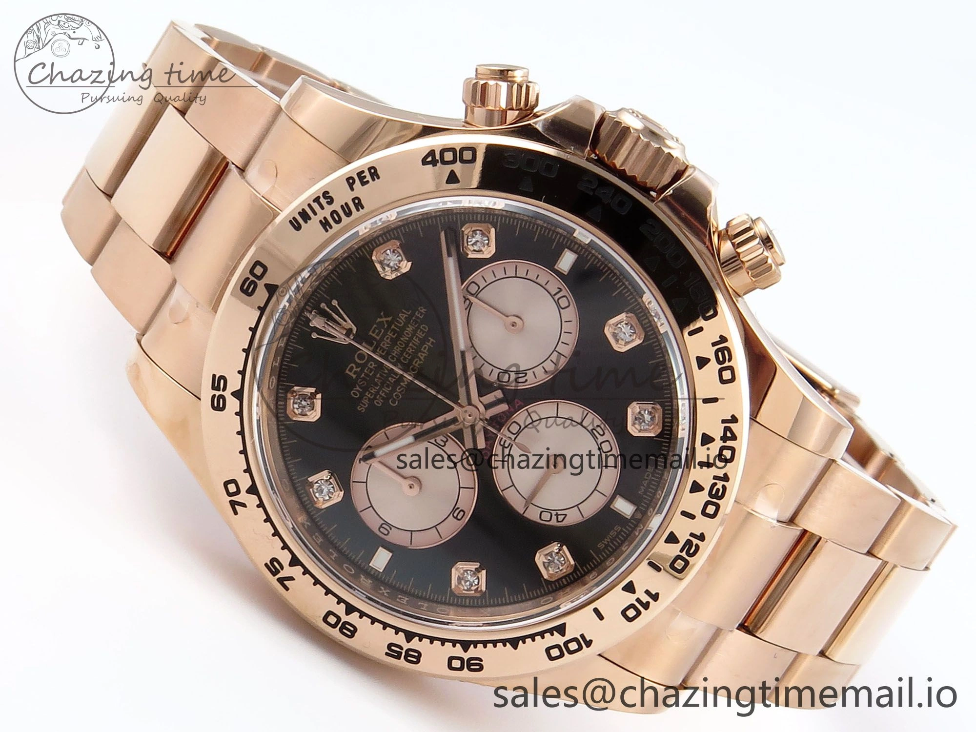 Stretchable Daytona 126505 APSF 1:1 Best Edition Black RG Dial on RG Braclet SH 729
