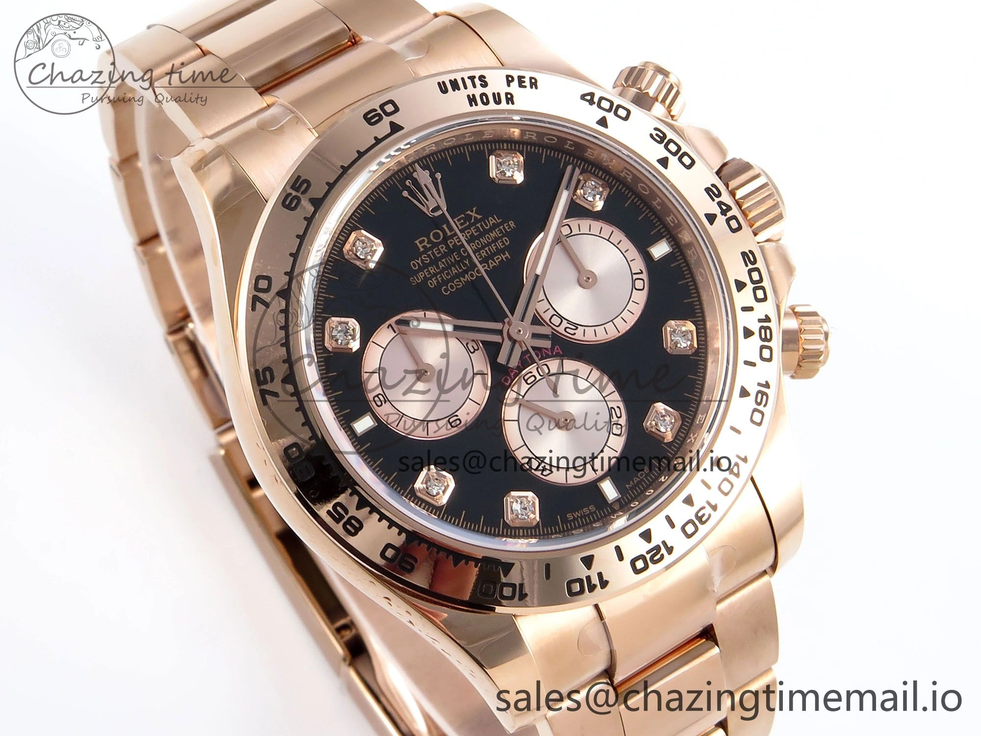 Stretchable Daytona 126505 APSF 1:1 Best Edition Black RG Dial on RG Braclet SH 729