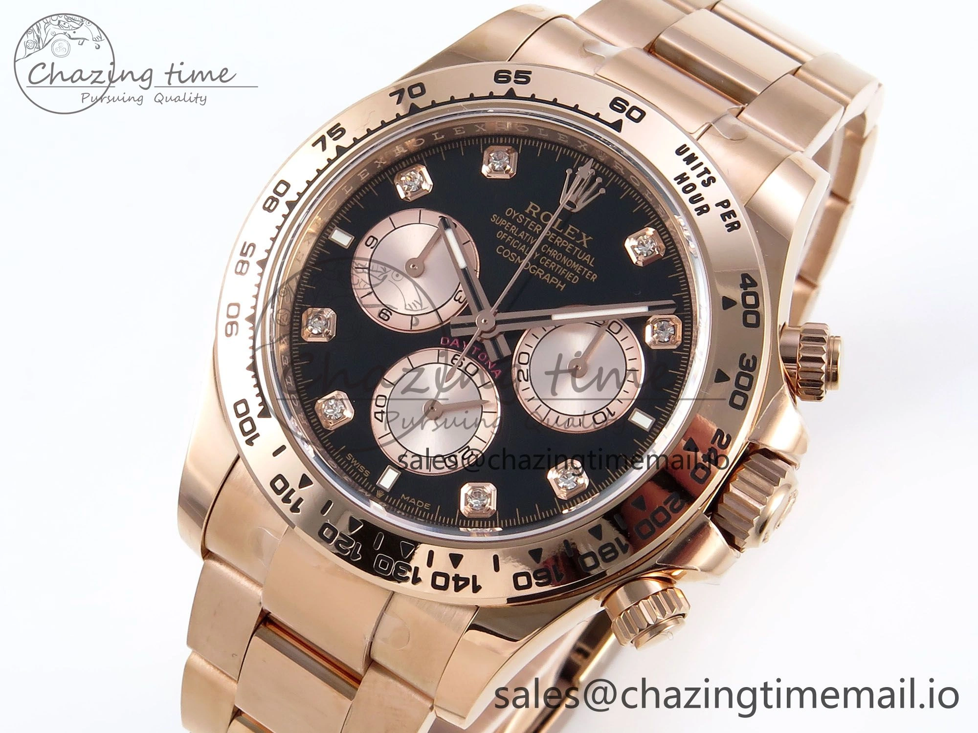 Stretchable Daytona 126505 APSF 1:1 Best Edition Black RG Dial on RG Braclet SH 729