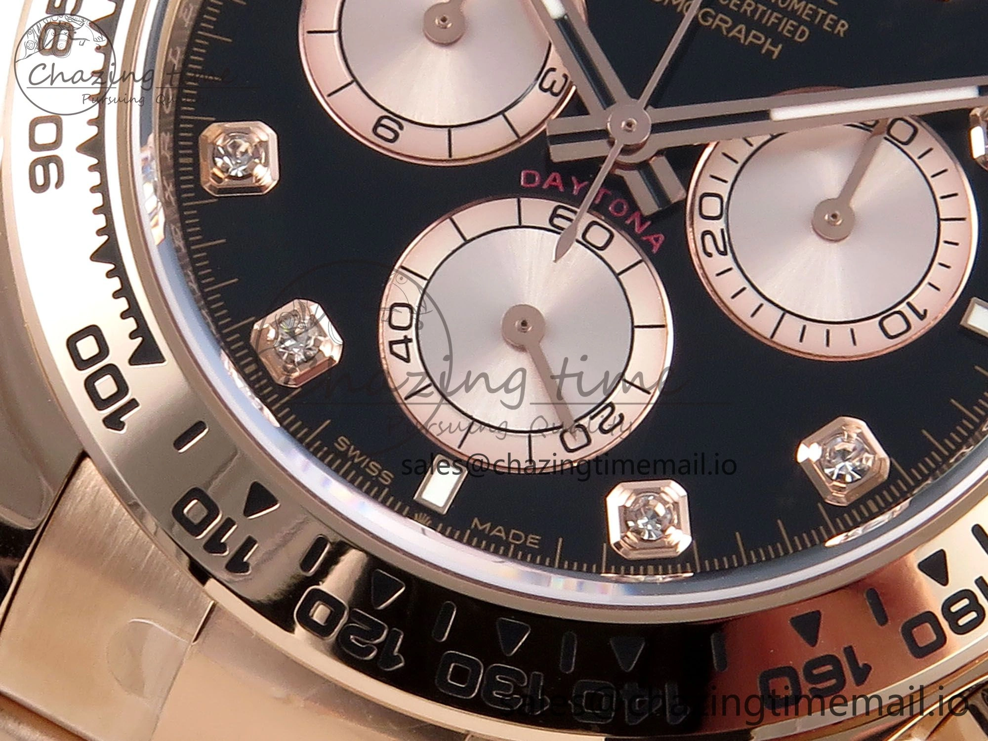 Stretchable Daytona 126505 APSF 1:1 Best Edition Black RG Dial on RG Braclet SH 729
