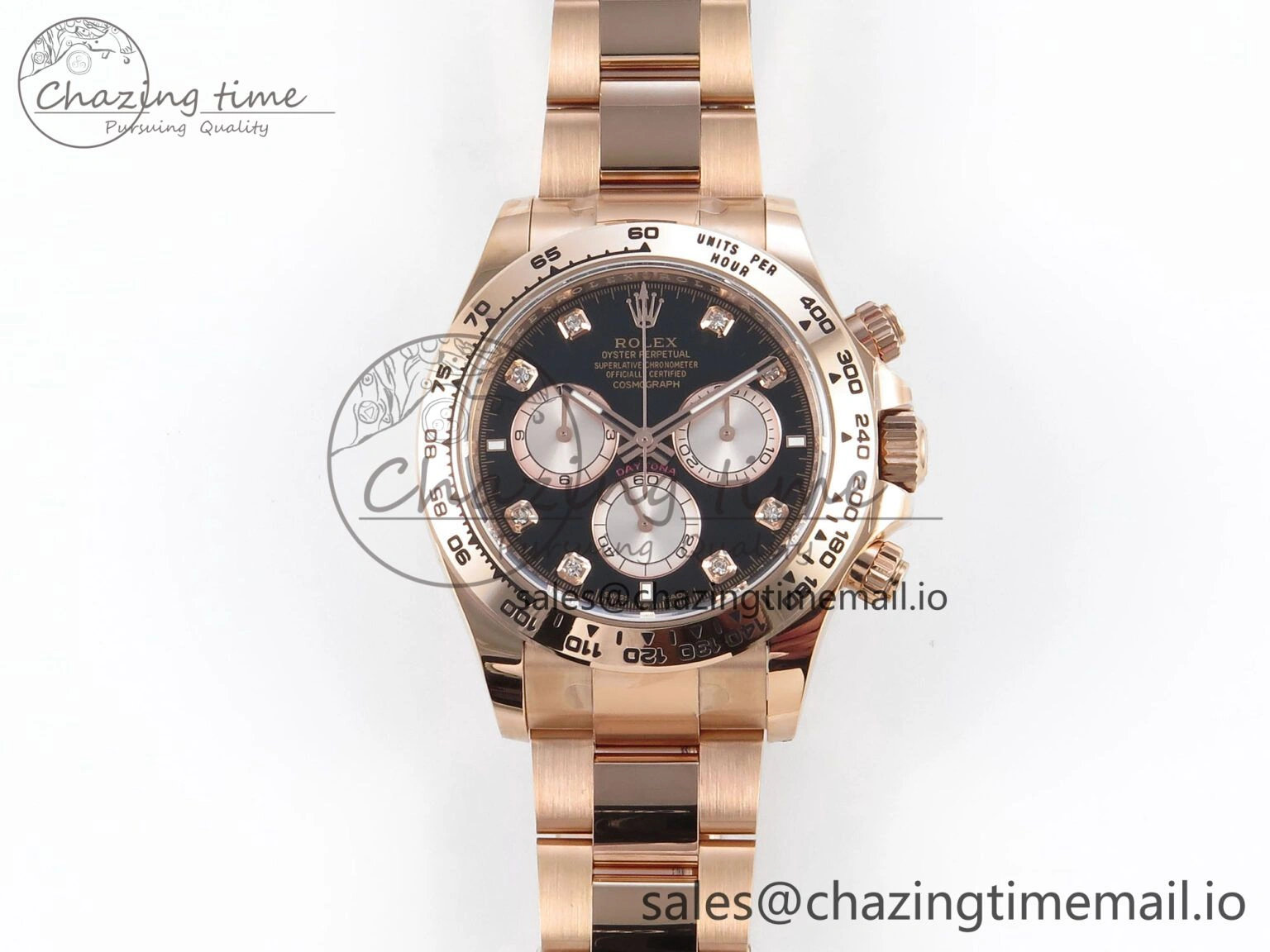 Stretchable Daytona 126505 APSF 1:1 Best Edition Black RG Dial on RG Braclet SH 729