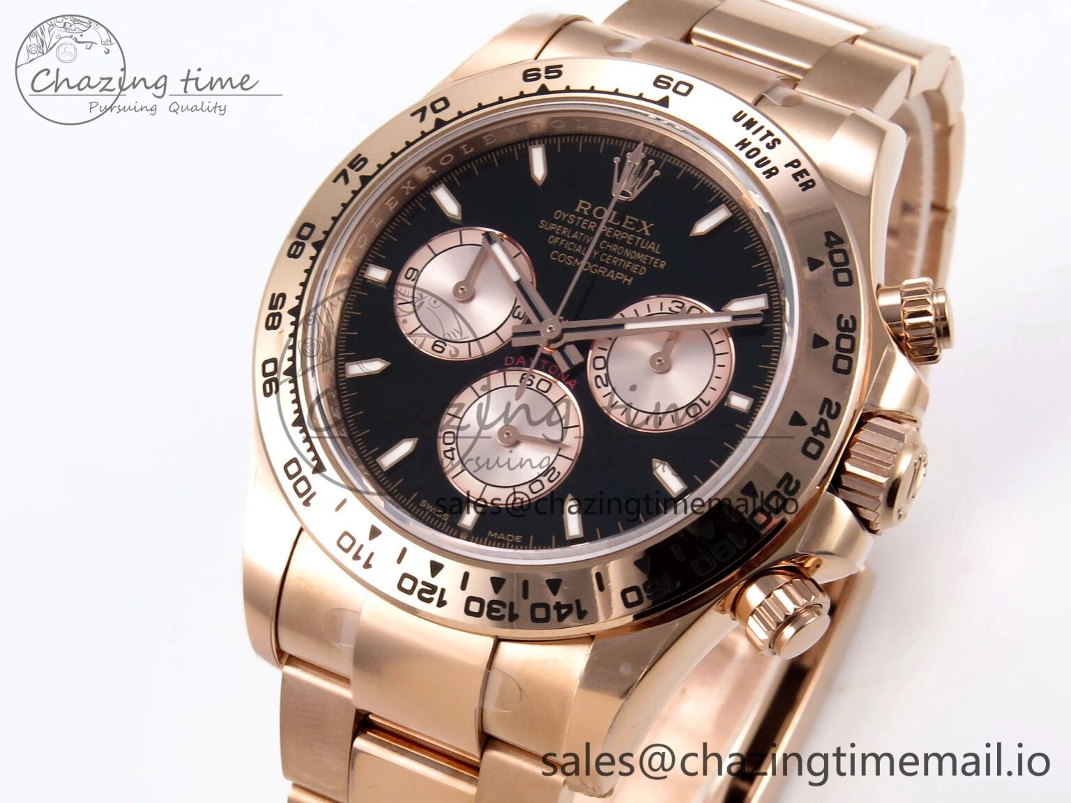 OdorResistant Daytona 126505 APSF 1:1 Best Edition RG Black Dial on RG Bracelet SH 1028