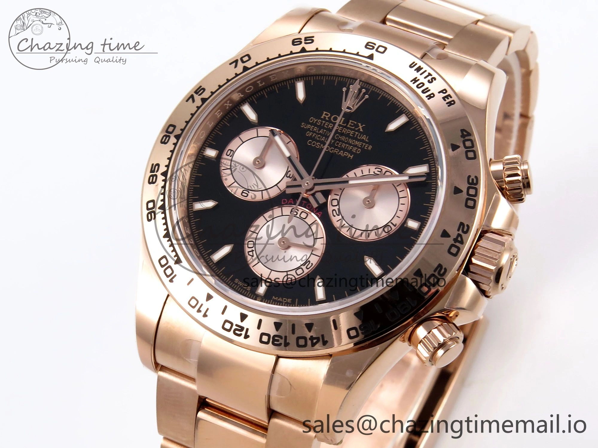 OdorResistant Daytona 126505 APSF 1:1 Best Edition RG Black Dial on RG Bracelet SH 1028