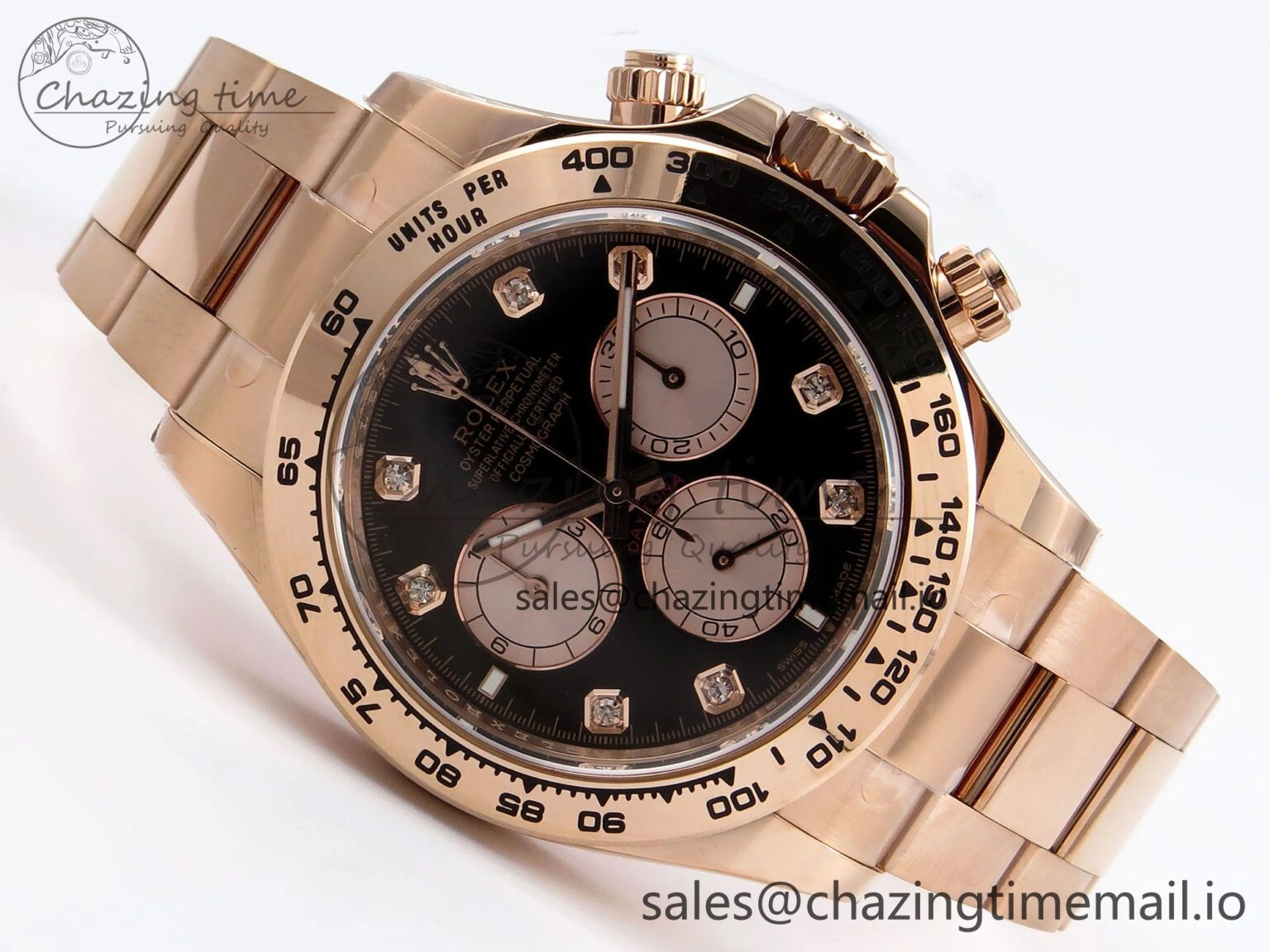 Comfortable Daytona 126505 APSF 1:1 Best Edition RG Black Diamonds Dial on RG Bracelet SH 1025